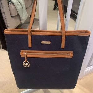 Michael Kors Navy and Tan tote